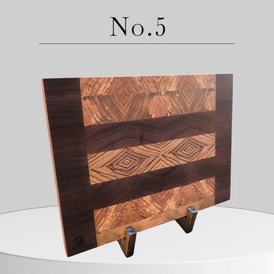 Zebrano trifft Wildkirsche und Wallnuss Schneidebrett No.5