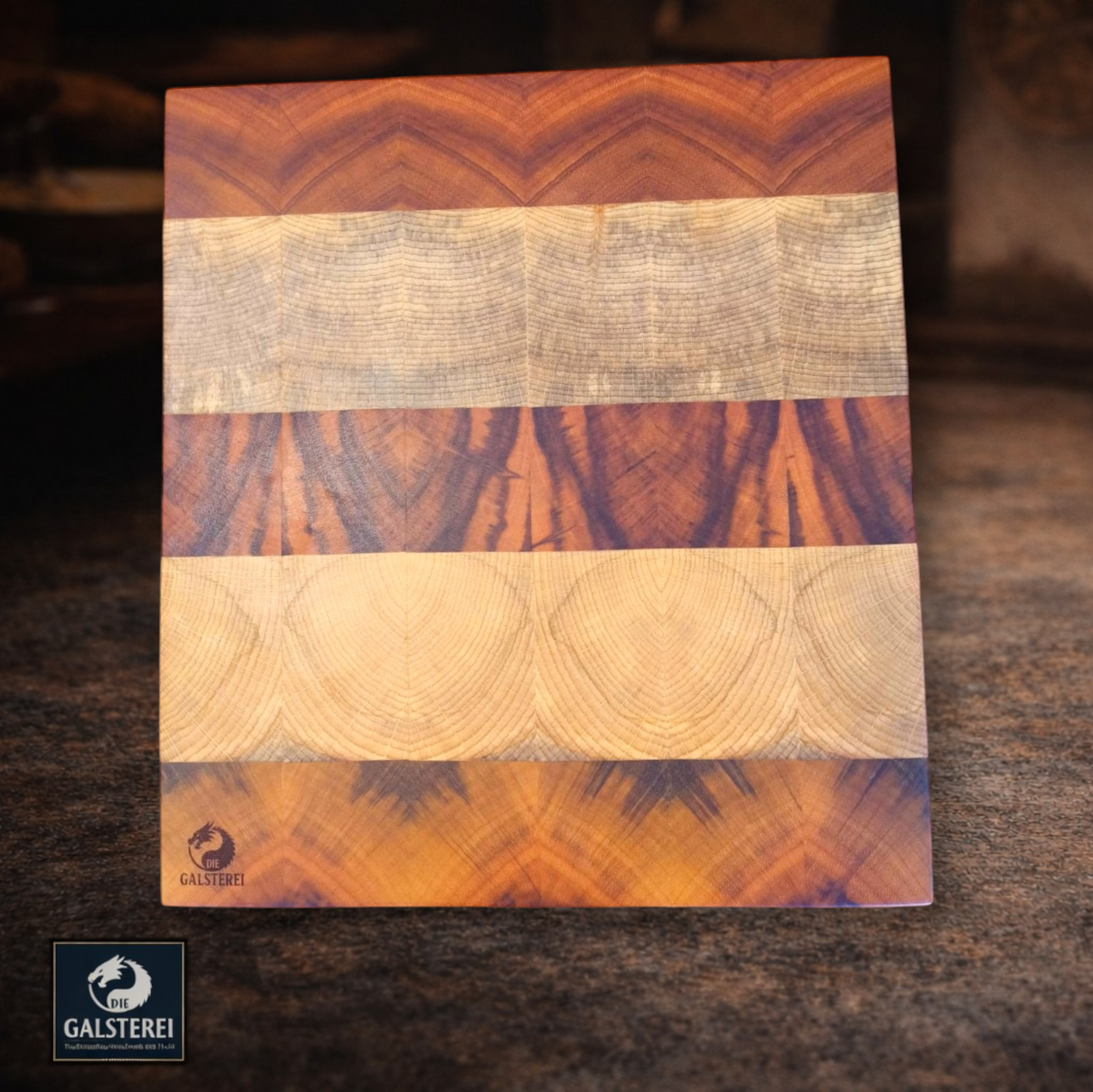 Orange Crush Exklusives Stirnholz Manufaktur Schneidebrett No.13